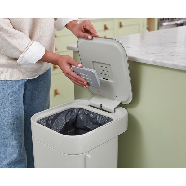 Bēša tērauda atkritumu tvertne ar pedāli 40 l Porta – Joseph Joseph-image-1