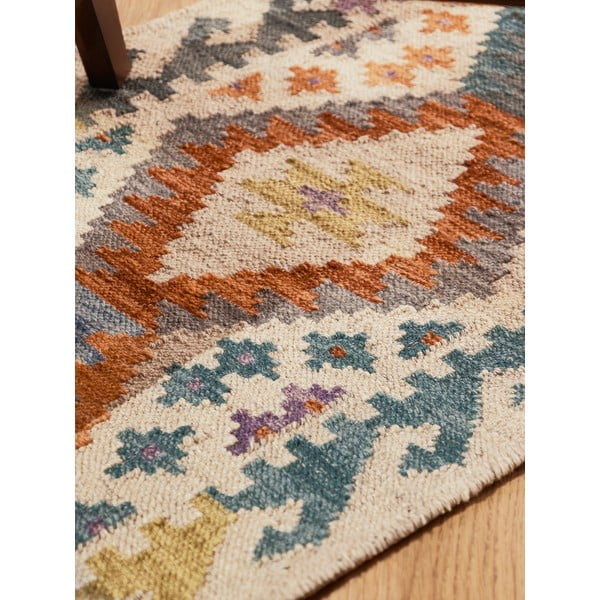 Divpusējs/ar rokām darināts vilnas celiņa paklājs 60x190 cm Kamal Oasis – Nouristan-image-4