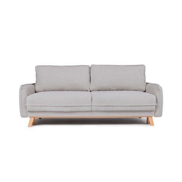 Gaiši pelēks velveta salokāms/ar uzglabāšanas vietu dīvāns 218 cm Tori – Bonami Selection