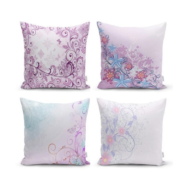 4 dekoratīvo spilvendrānu komplekts Minimalist Cushion Covers Soft Pinky, 45 x 45 cm