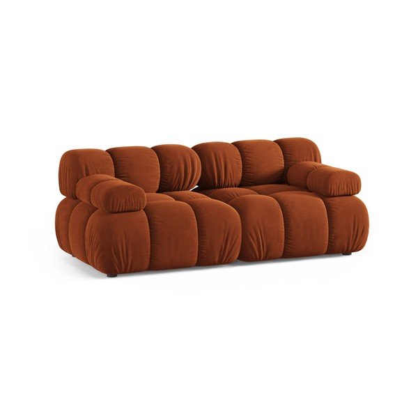 Terakotas oranžs samta modulārais dīvāns 188 cm – Micadoni -image-1