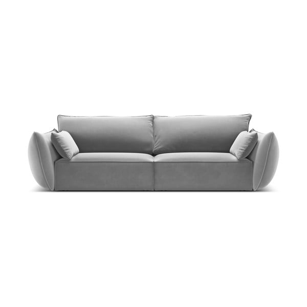 Gaiši pelēks samta dīvāns 208 cm Vanda – Mazzini Sofas