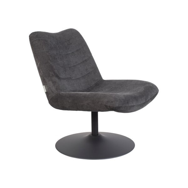 Tumši pelēks samta atpūtas krēsls Bubba – Zuiver