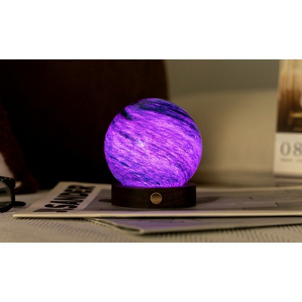 Tumši brūns/tumša dabīga toņa gaismas dekors ar USB ø 8 cm Stellar Ocean – Gingko-image-3