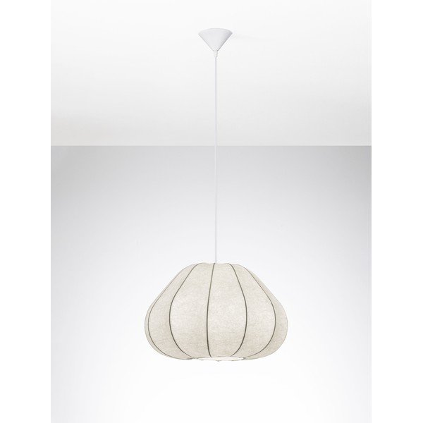 Matēti balta tekstila piekaramā lampa ø 50 cm Bora – Nova Luce-image-4