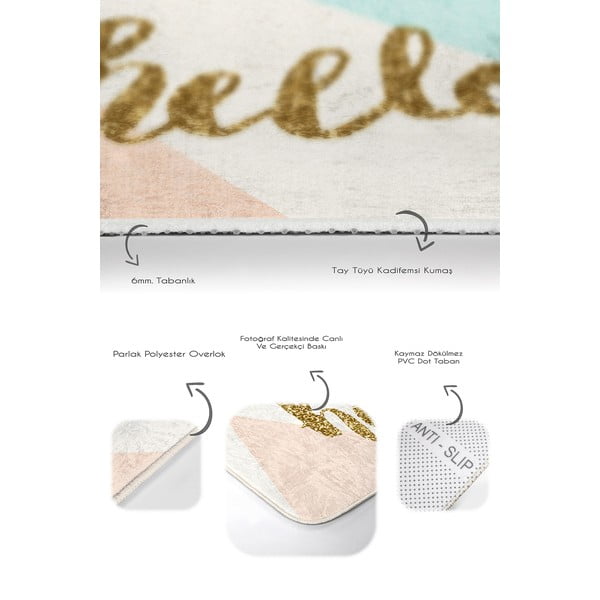 Krēmkrāsas/zelta krāsas samta vannas istabas paklājiņi (2 gab.) 60x100 cm Hello – Mila Home-image-3