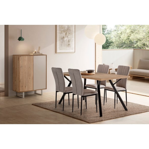 Gaiši pelēki pusdienu krēsli (4 gab.) Holly – Marckeric-image-1