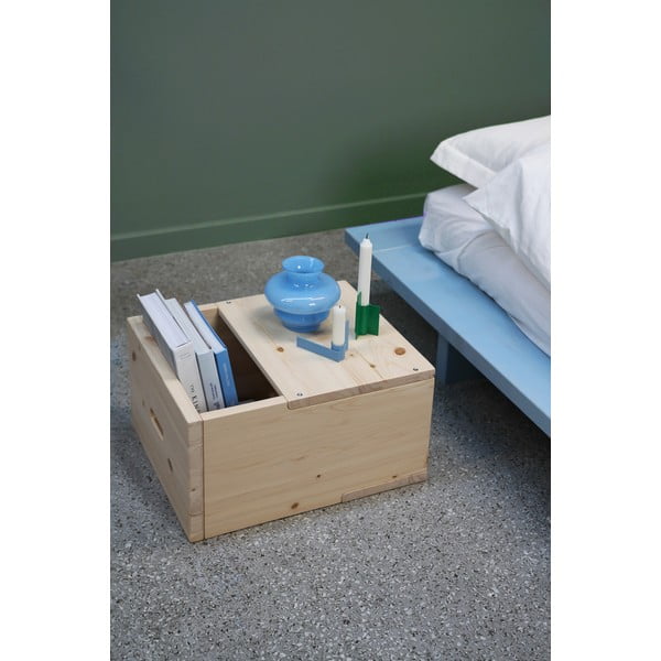 Dabīga toņa priedes masīvkoka naktsskapītis Grab It – Karup Design-image-1