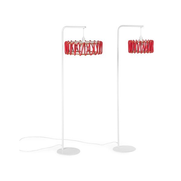 Stāvlampa ar baltu konstrukciju un mazu sarkanu abažūru EMKO Macaron-image-3