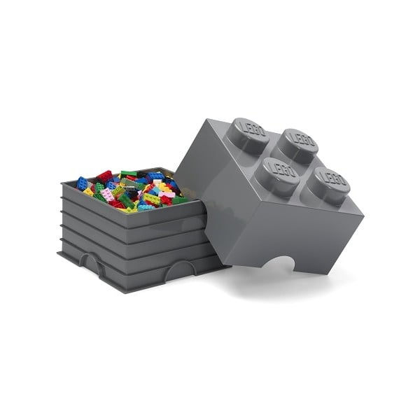 Tumši pelēka uzglabāšanas kaste bērniem LEGO® Square-image-3