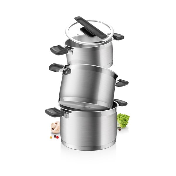 Nerūsējošā tērauda trauku komplekts (6 gab.) Compact – Tescoma-image-1