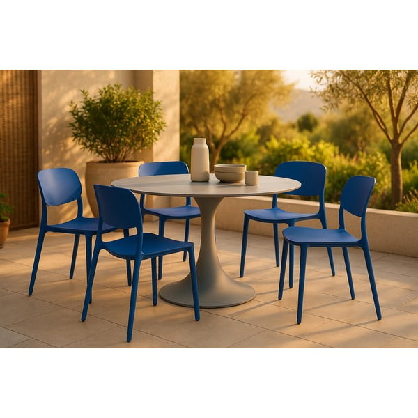 Zils plastmasas dārza krēsls Hébé – Bonami Essentials-image-1