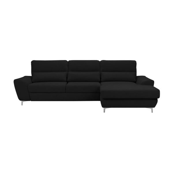 Melns Windsor & Co Dīvāni Omega stūra dīvāns, labais stūris