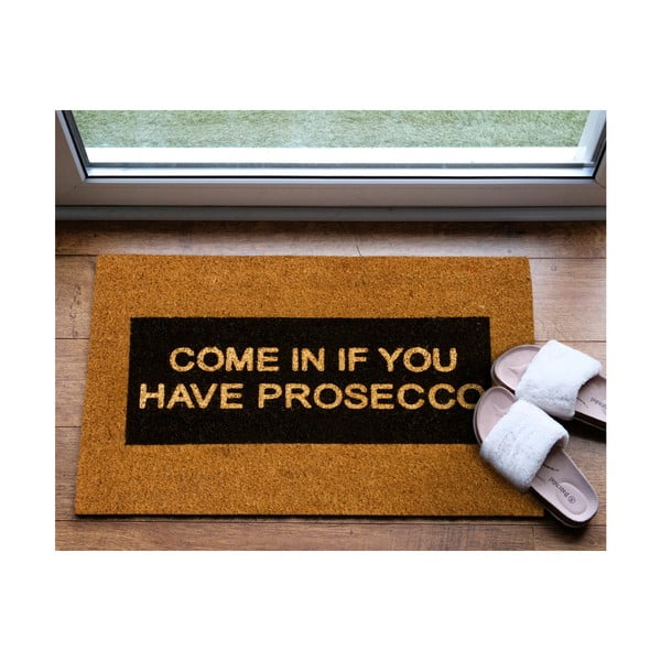 Dabīgās kokosšķiedras paklājs Artsy Doormats Come In If you Have Prosecco Glitter, 40 x 60 cm-image-1