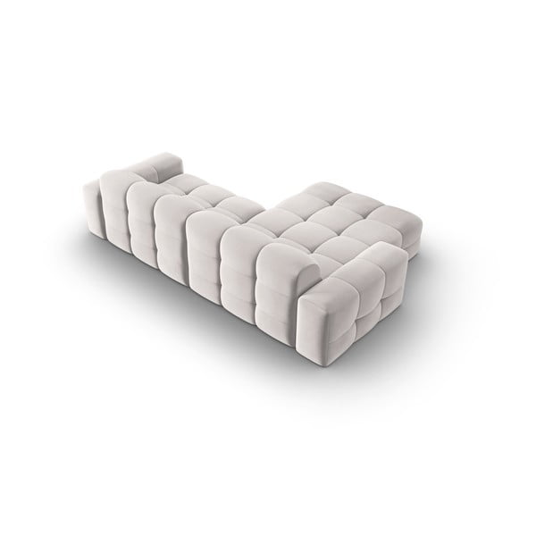 Gaiši pelēks samta stūra dīvāns (kreisais stūris) Kendal – Micadoni Home-image-4
