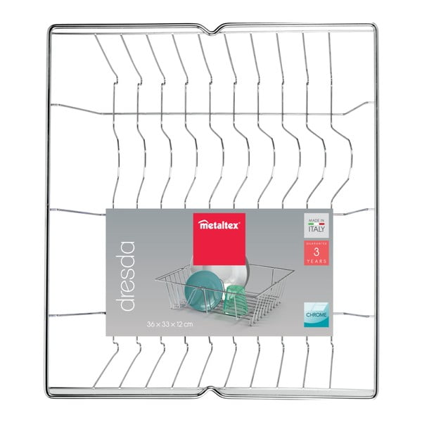 Spīdīgs trauku žāvētājs sudraba krāsā Metaltex Dresda-image-1