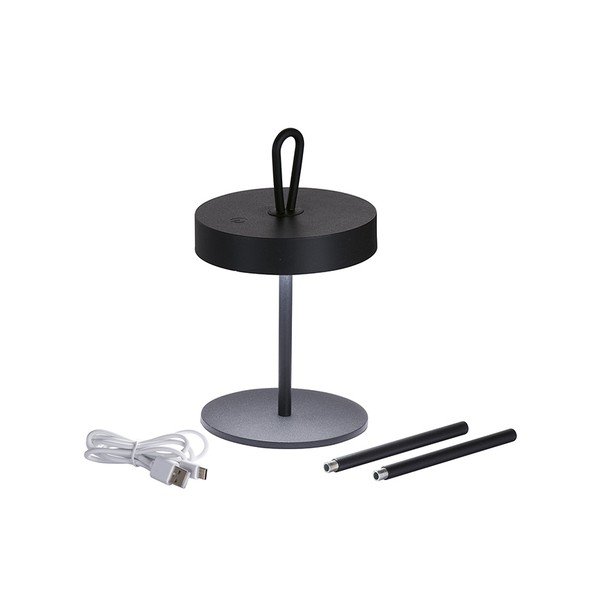 Melna LED galda lampa (augstums 47 cm) Dord – Fischer & Honsel-image-2