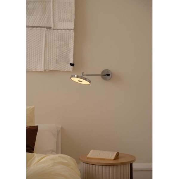 Spīdīgas sudraba krāsas LED sienas lampa ar saliekamu konstrukciju/ar regulējamu spilgtumu ar vadu ø 15 cm Asteria Wall Long – UMAGE-image-4