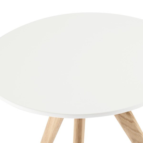 Balts kafijas galdiņš ar ozolkoka kājām Furnhouse Life, Ø 40 cm-image-4