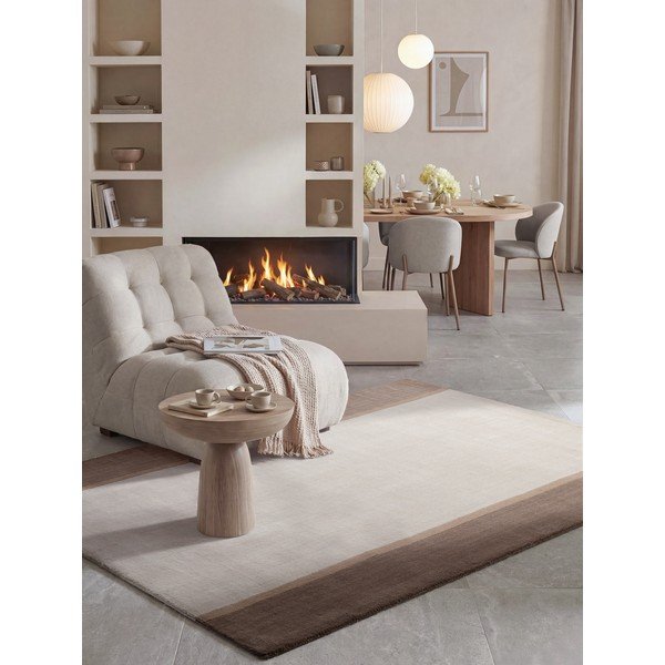 Brūns/krēmkrāsas vilnas paklājs 120x170 cm Rowan – Villeroy&Boch-image-1