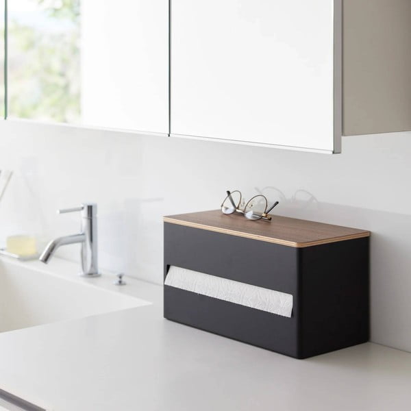 Melns metāla papīra dvieļu statīvs Rin – YAMAZAKI-image-2