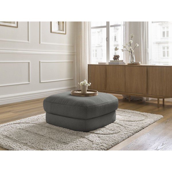 Tumši pelēks kāju soliņš no buklē auduma Leonore – Bobochic Paris-image-3