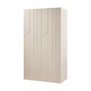 Gaiši pelēks priedes masīvkoka drēbju skapis 110x200x57 cm Rain – WOOOD