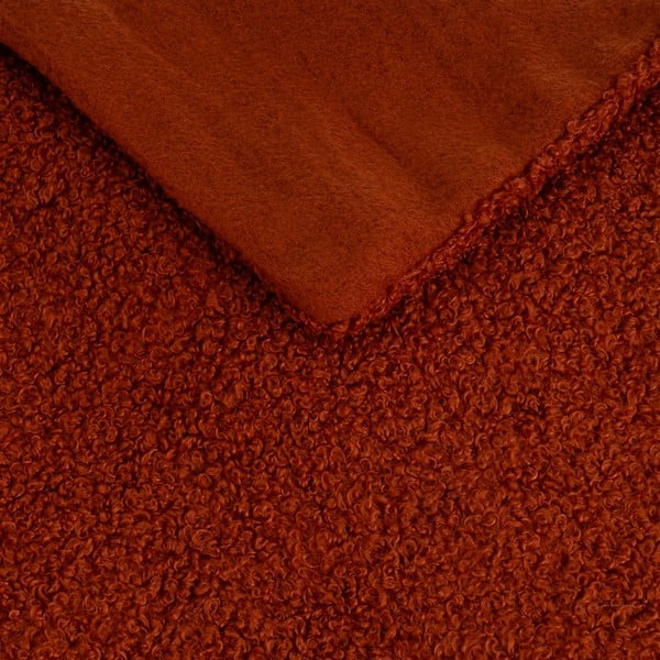 Ķieģeļu sarkans pleds no Sherpa flīsa 130x160 cm Sherpa Bouclé – Casa Selección-image-1