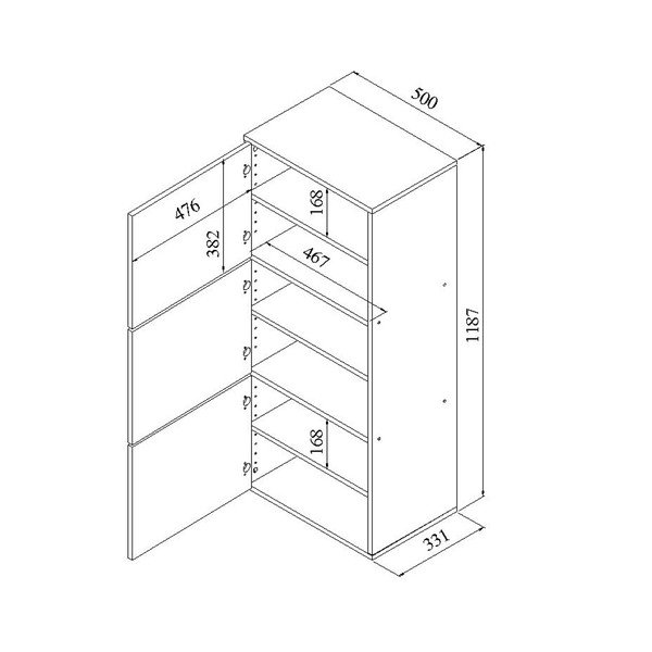Melns apavu skapis ar baltu korpusu Symbiosis Bambusa-image-2