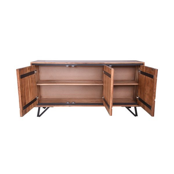 Dabīga toņa akācijas masīvkoka kumode 150x76x40 cm Ambala – Interia Home & Living-image-3