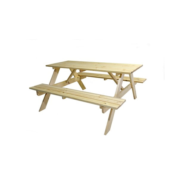 Dārza ēdamistabas komplekts no priedes koka 4 personām Piknik – Rojaplast-image-2