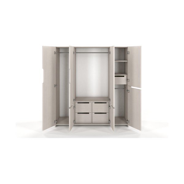 Balts drēbju skapis no priedes koka Skandica Bergman, 170 x 180 cm-image-1