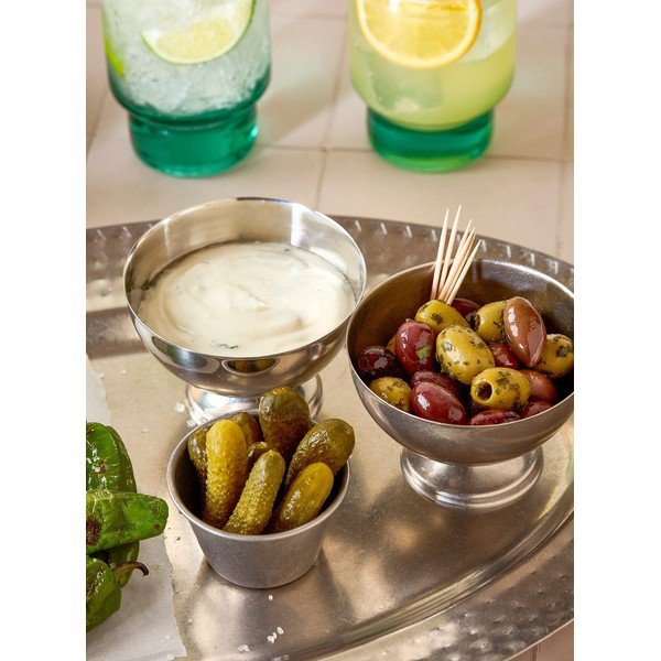 Sudraba krāsas metāla servēšanas bļodiņa 110 ml Serve – BonBistro-image-1