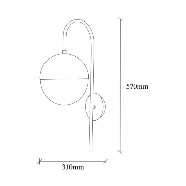 Melna/zelta krāsas sienas lampa ø 20 cm Bastos – Opviq lights-image-4