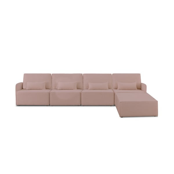 Gaiši rozā stūra dīvāns no buklē auduma (ar maināmu stūri) – Really Nice Things