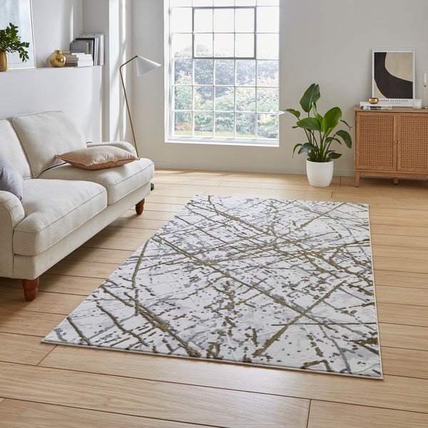 Gaiši pelēks/zelta krāsas paklājs 80x150 cm Artemis – Think Rugs-image-1