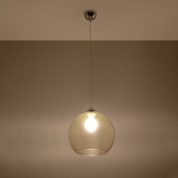 Bēša piekaramā lampa ar stikla abažūru ø 30 cm Bilbao – Sollux-image-3