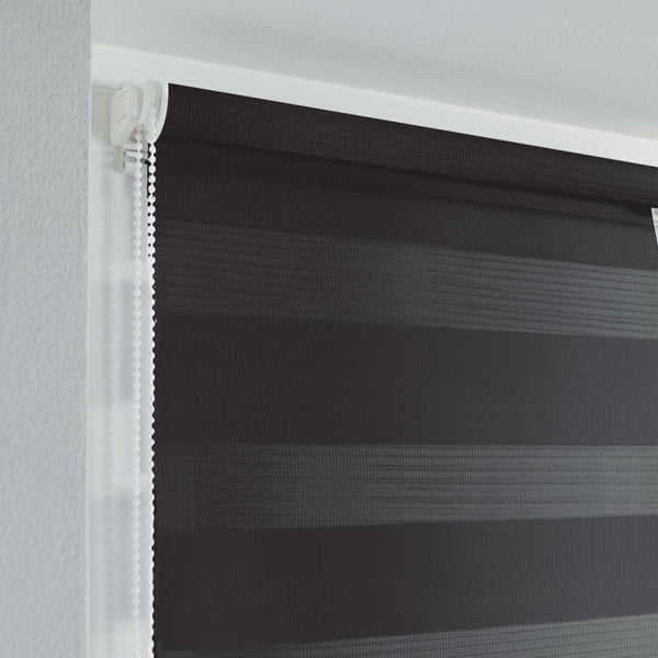 Melna tekstila dienas un nakts žalūzija 60x90 cm Daynight – douceur d'intérieur-image-1