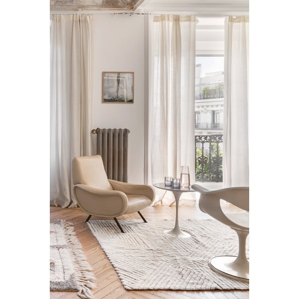 Krēmkrāsas mazgājams/ar rokām darināts vilnas paklājs 170x240 cm Almond Valley – Lorena Canals-image-1