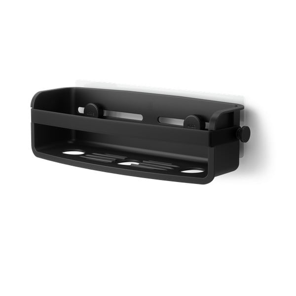 Melns plastmasas vannas istabas plaukts ar uzstādīšanu bez urbšanas Flex Adhesive – Umbra