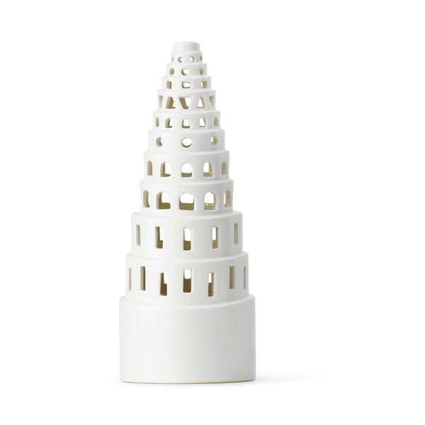 Balts keramikas Ziemassvētku svečturis Kähler Design Lighthouse, ø 9 cm