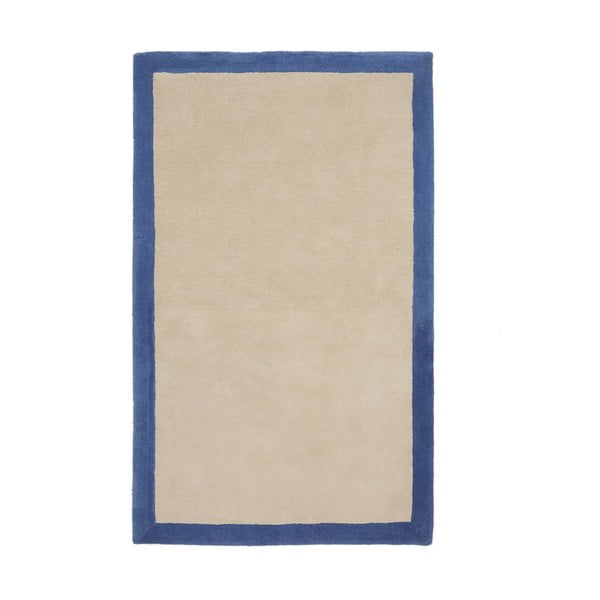 Zils/bēšs kokvilnas paklājs 90x150 cm Nalim – Kave Home