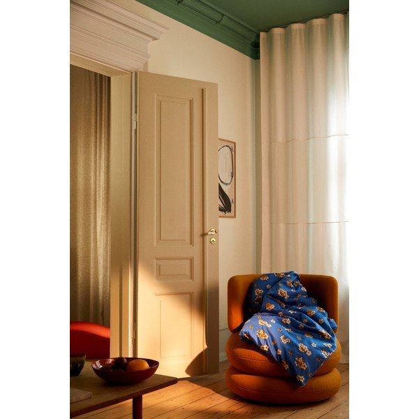 Zila divvietīga/īpaši gara gultas veļa no kokvilnas satīna 200x220 cm Grand Pleasantly – JUNA-image-4