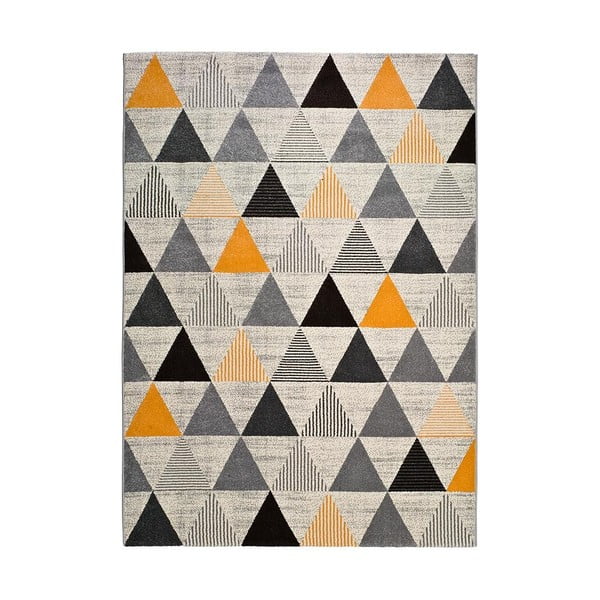 Pelēks un oranžs paklājs Universal Leo Triangles, 140 x 200 cm