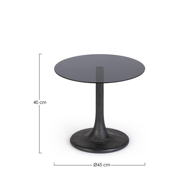 Apaļš sānu galdiņš ar stikla galda virsmu ø 45 cm Aberdeen – Bizzotto-image-3
