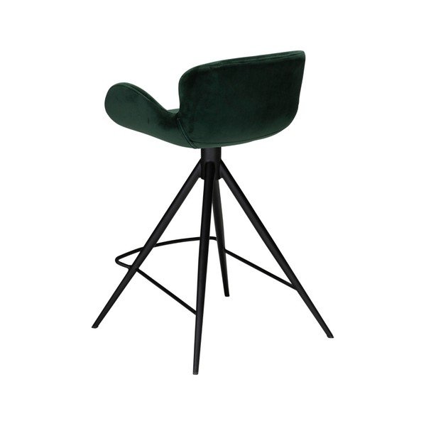 Tumši zaļš bāra krēsls DAN-FORM Denmark Gaia Velvet, augstums 87 cm-image-2