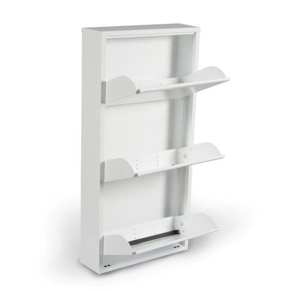 Balts apavu statīvs ar 3 izvelkamiem plauktiem Evergreen House Alias-image-1