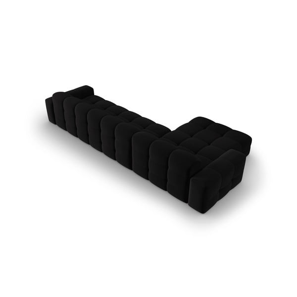 Melns samta stūra dīvāns (kreisais stūris) Kendal – Micadoni Home-image-4