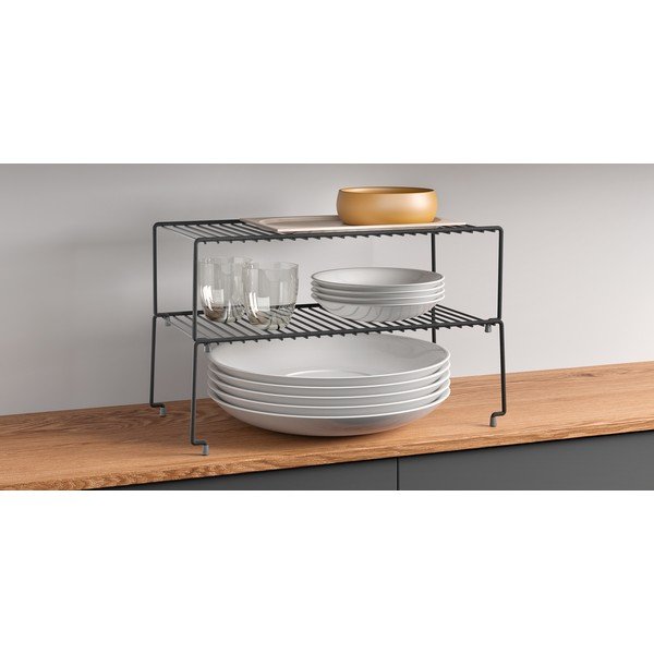 Melns papildu plaukts virtuvei Metaltex Brooklyn Lava-image-1