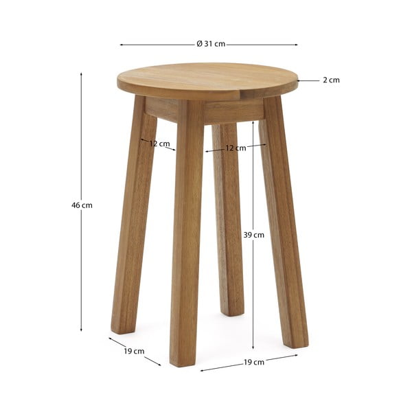 Dabīga toņa akācijas masīvkoka ķeblis Amel – Kave Home-image-4